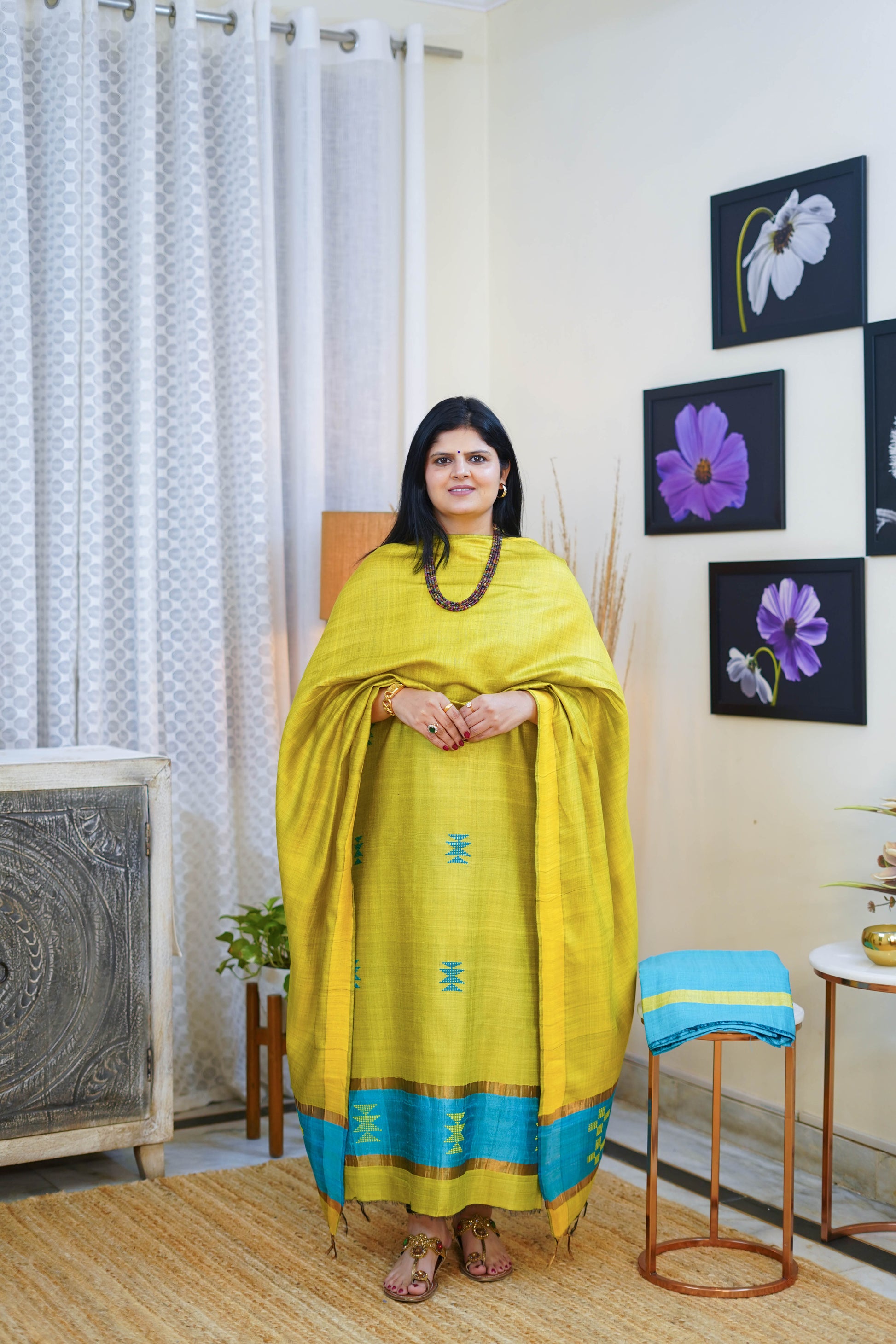 Heritage Pitara Yellow and Blue Ethnic Suit
