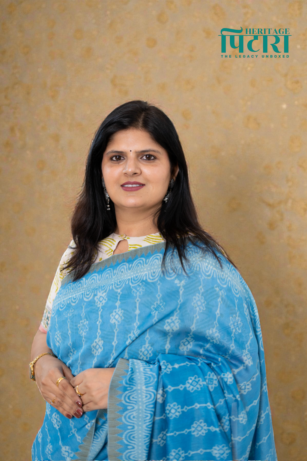 Elegant Chanderi Silk Saree in Light Blue with Abstract Patterns