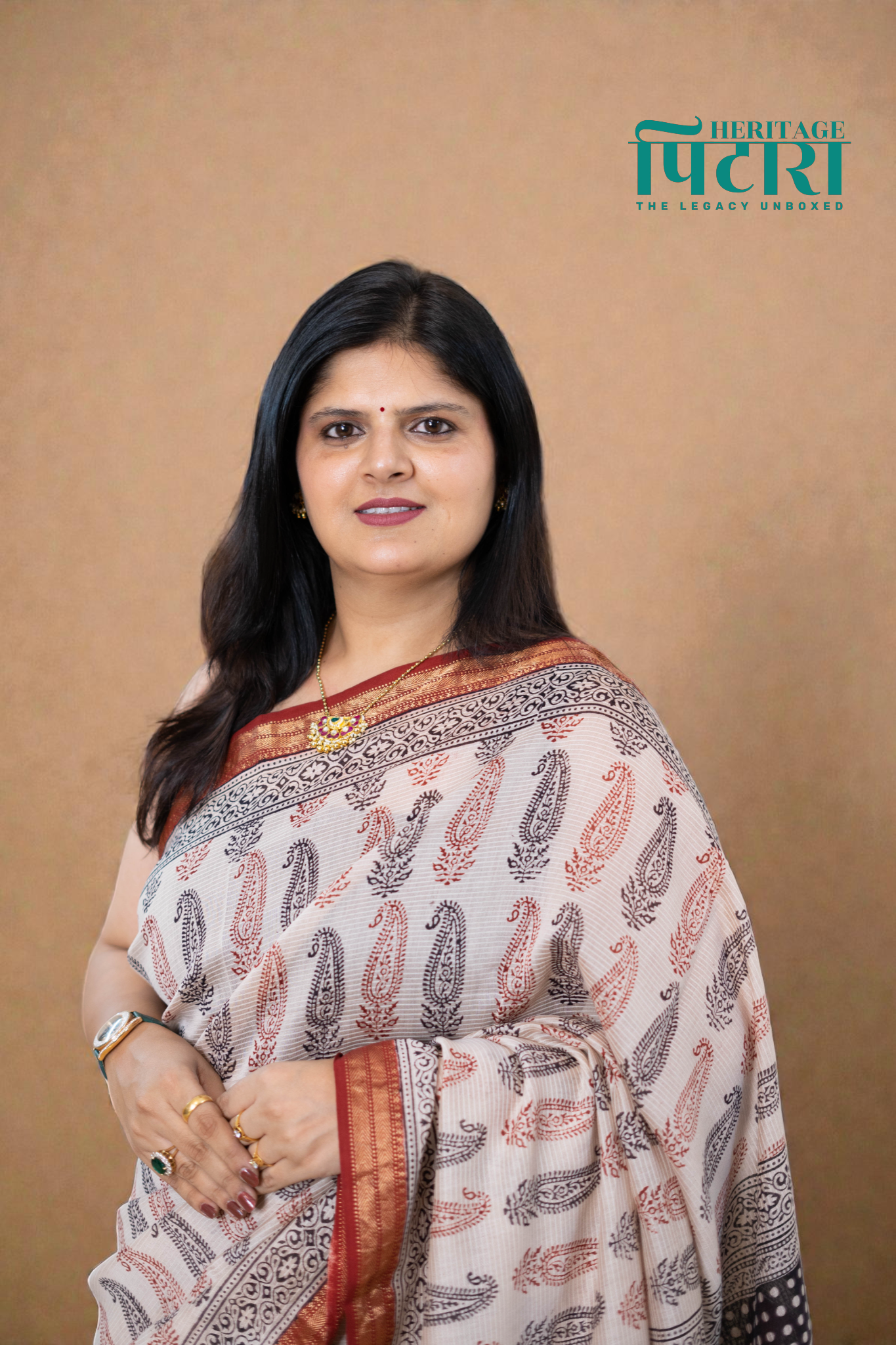 Handwoven Bagh Print Maheshwari Silk Saree with Paisley Design