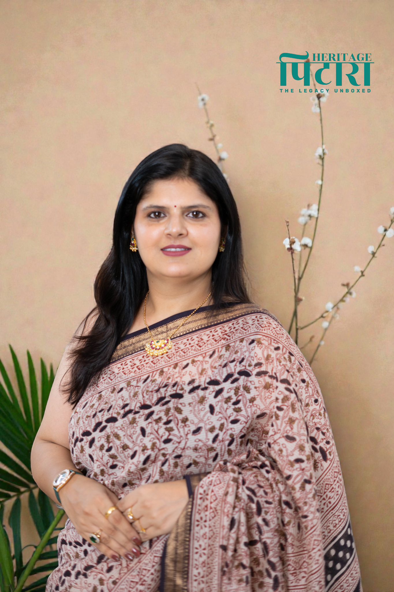 Handcrafted Bagh Print Maheshwari Silk Saree