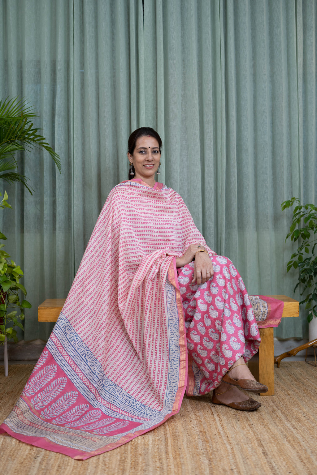 Handcrafted Pink Bagh Print Cotton Suit Set – Soft, Skin-Friendly & Elegant