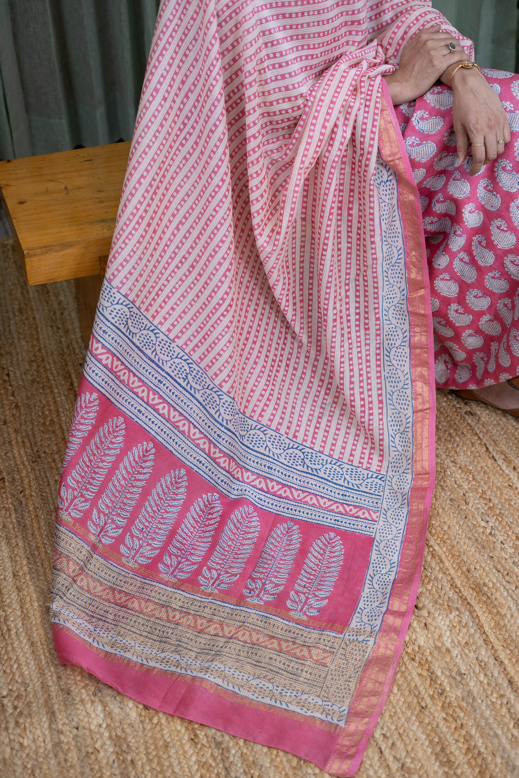 Handcrafted Pink Bagh Print Cotton Suit Set – Soft, Skin-Friendly & Elegant