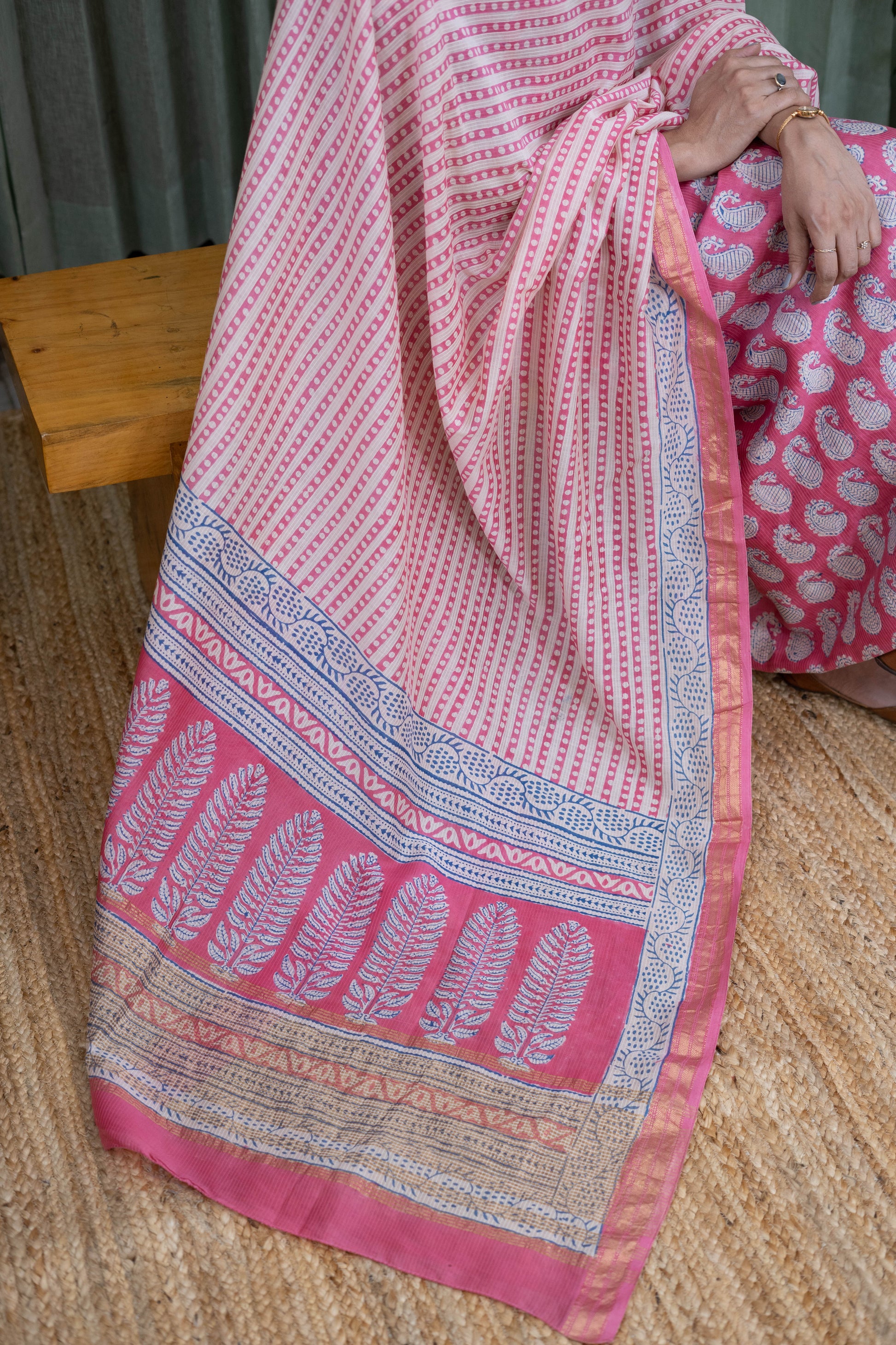 Handcrafted Pink Bagh Print Cotton Suit Set – Soft, Skin-Friendly & Elegant