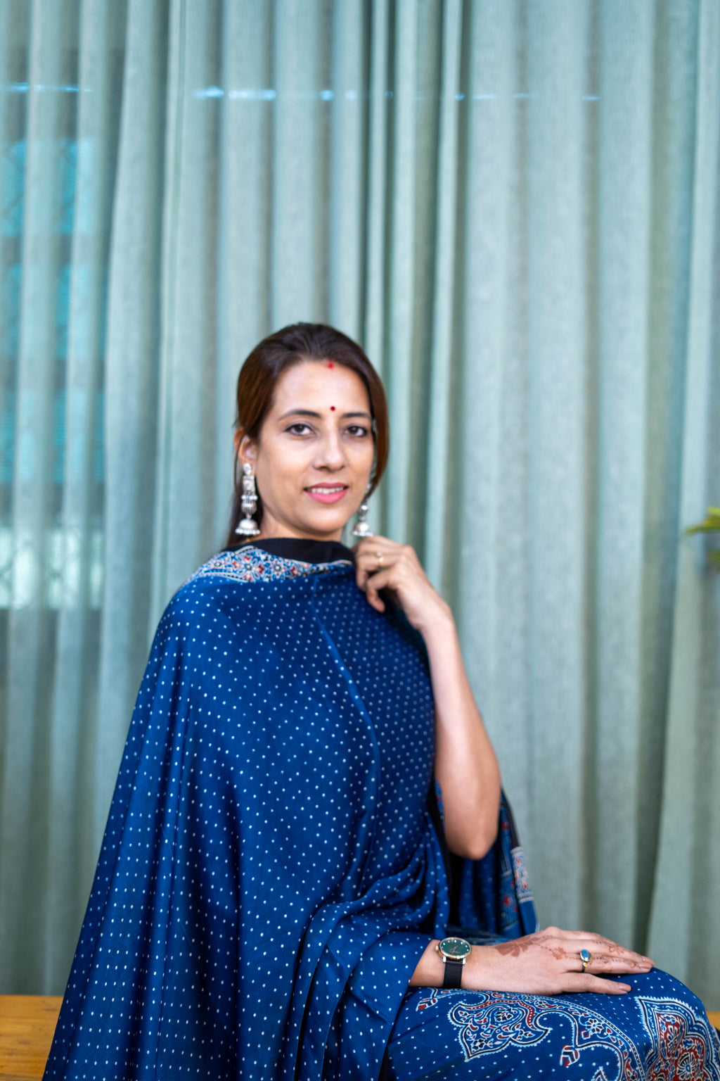 Heritage Pitara Deep Indigo Modal Suit with Traditional Paisley Print Dupatta