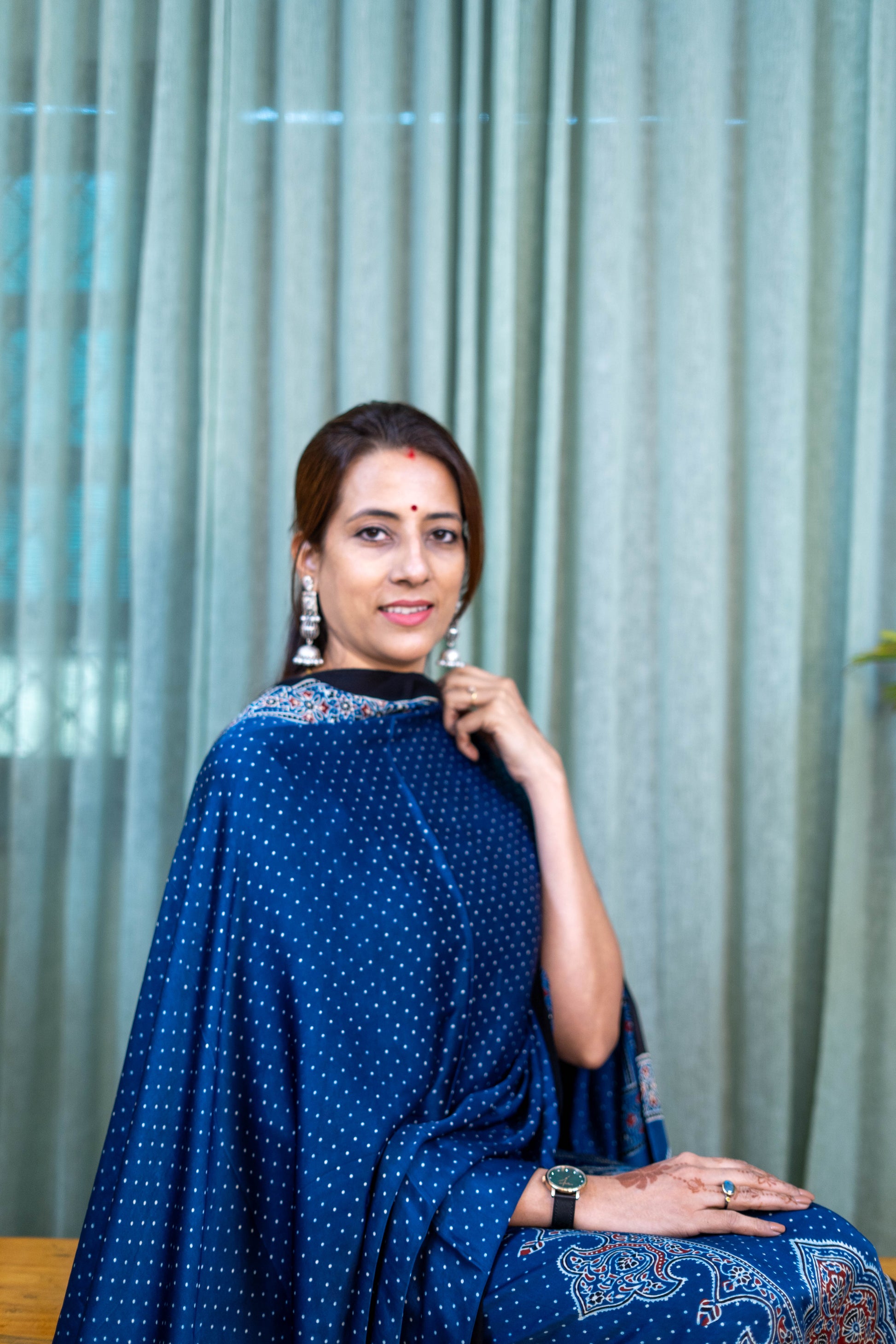 Heritage Pitara Deep Indigo Modal Suit with Traditional Paisley Print Dupatta