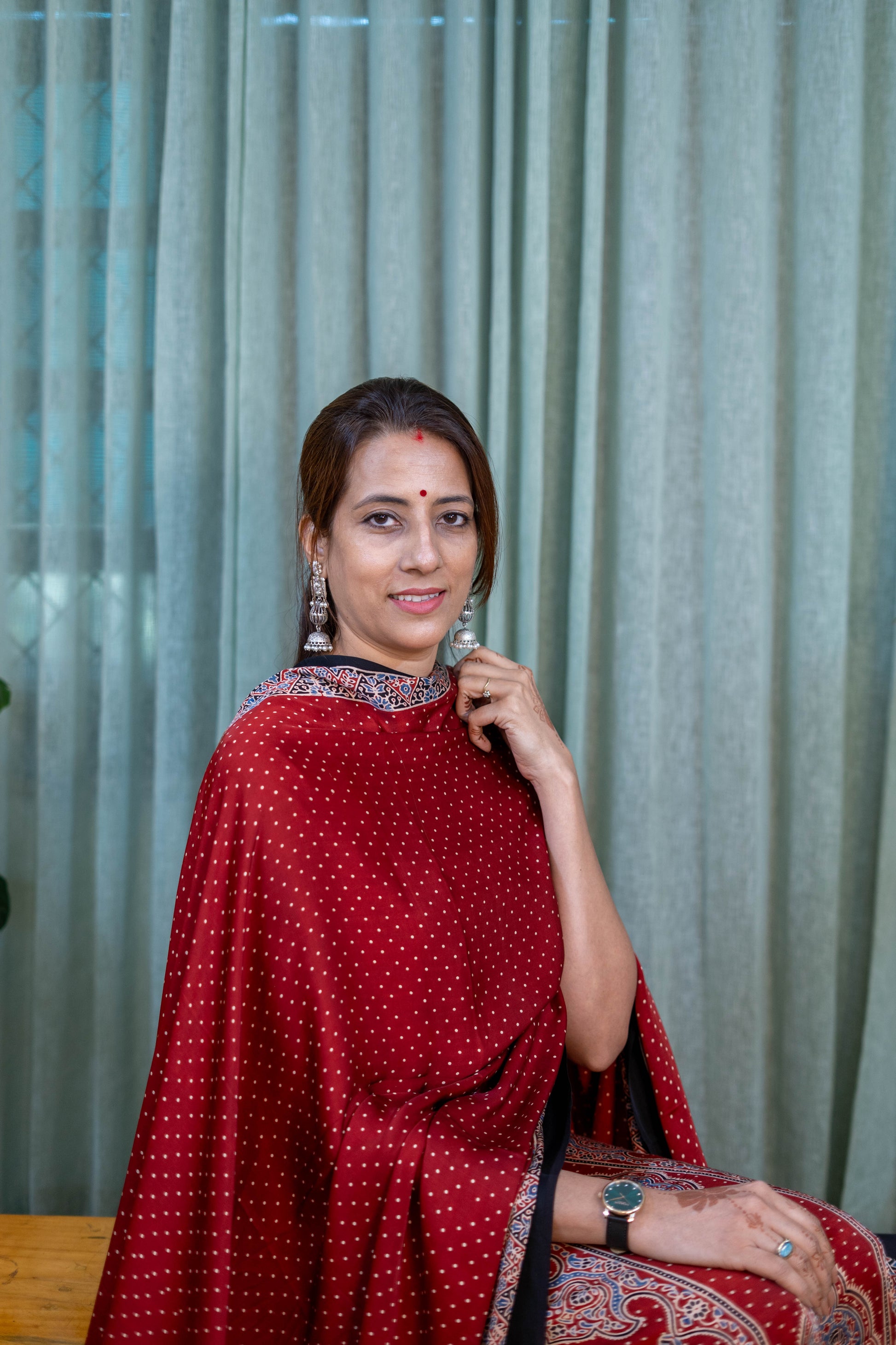 Heritage Pitara Crimson Red Modal Suit with Traditional Paisley Printed Dupatta
