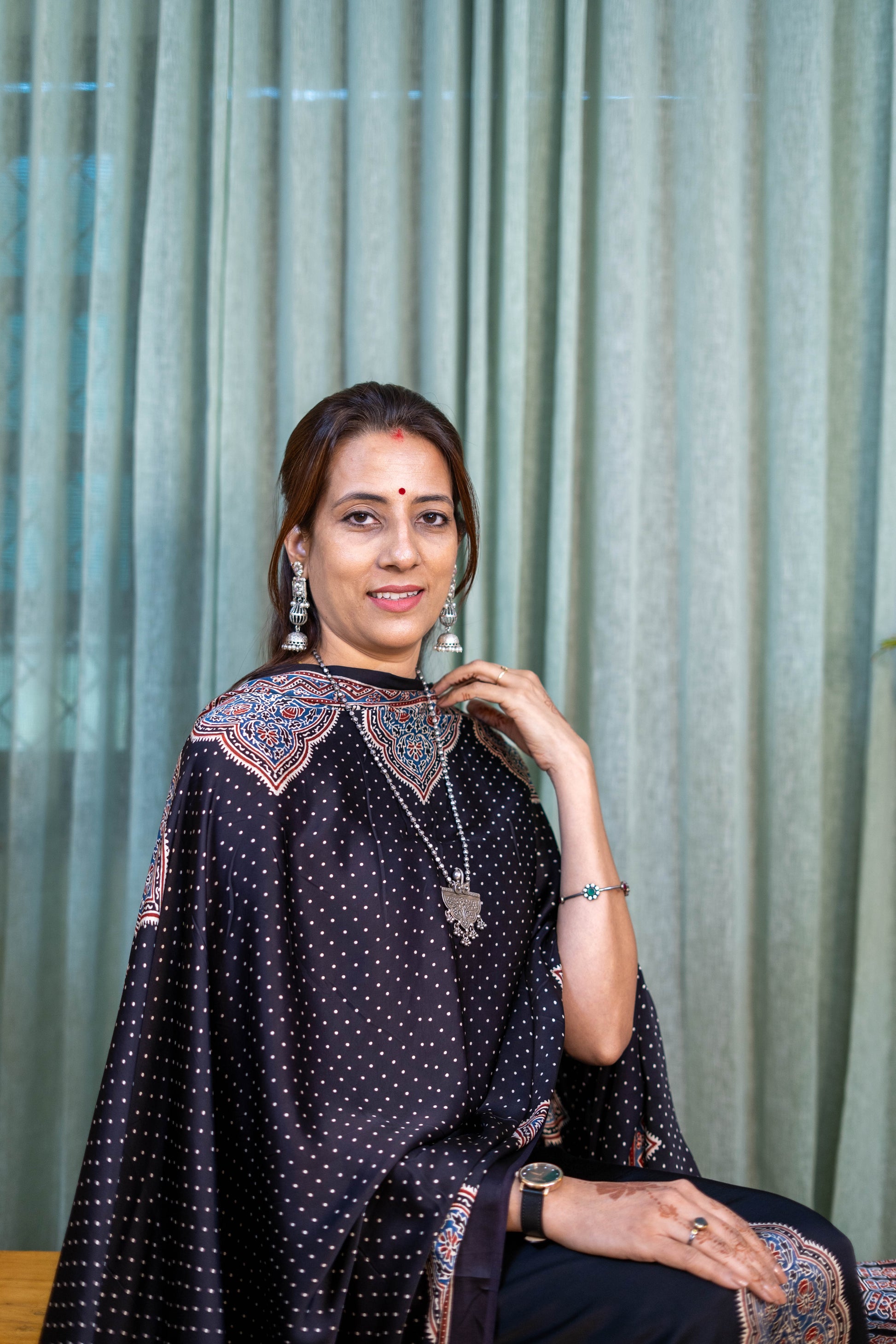 Heritage Pitara Black Modal Suit with Ajrakh Inspired Printed Dupatta