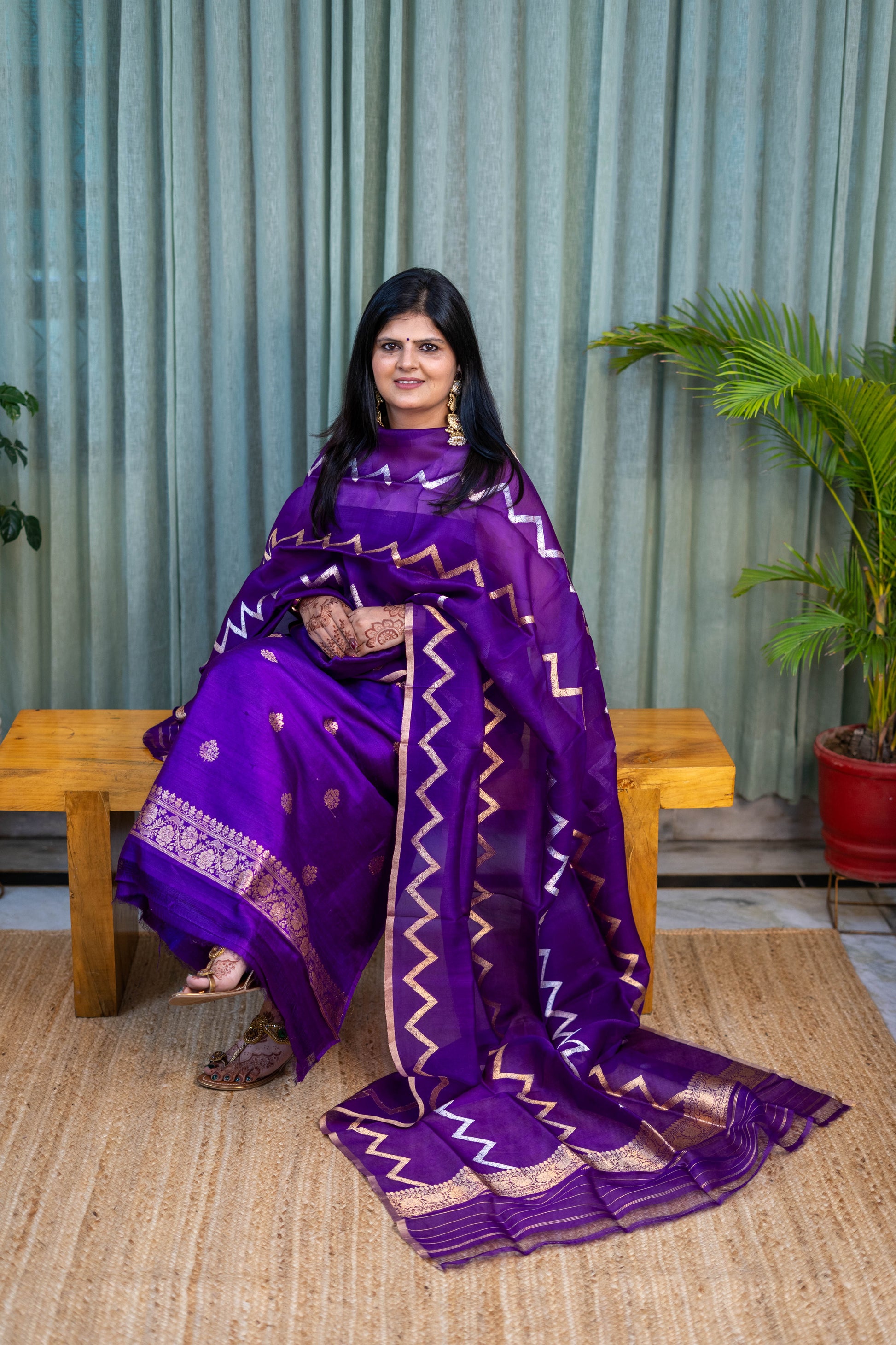 Heritage Pitara Royal Purple Raw Silk Suit with Zari Dupatta