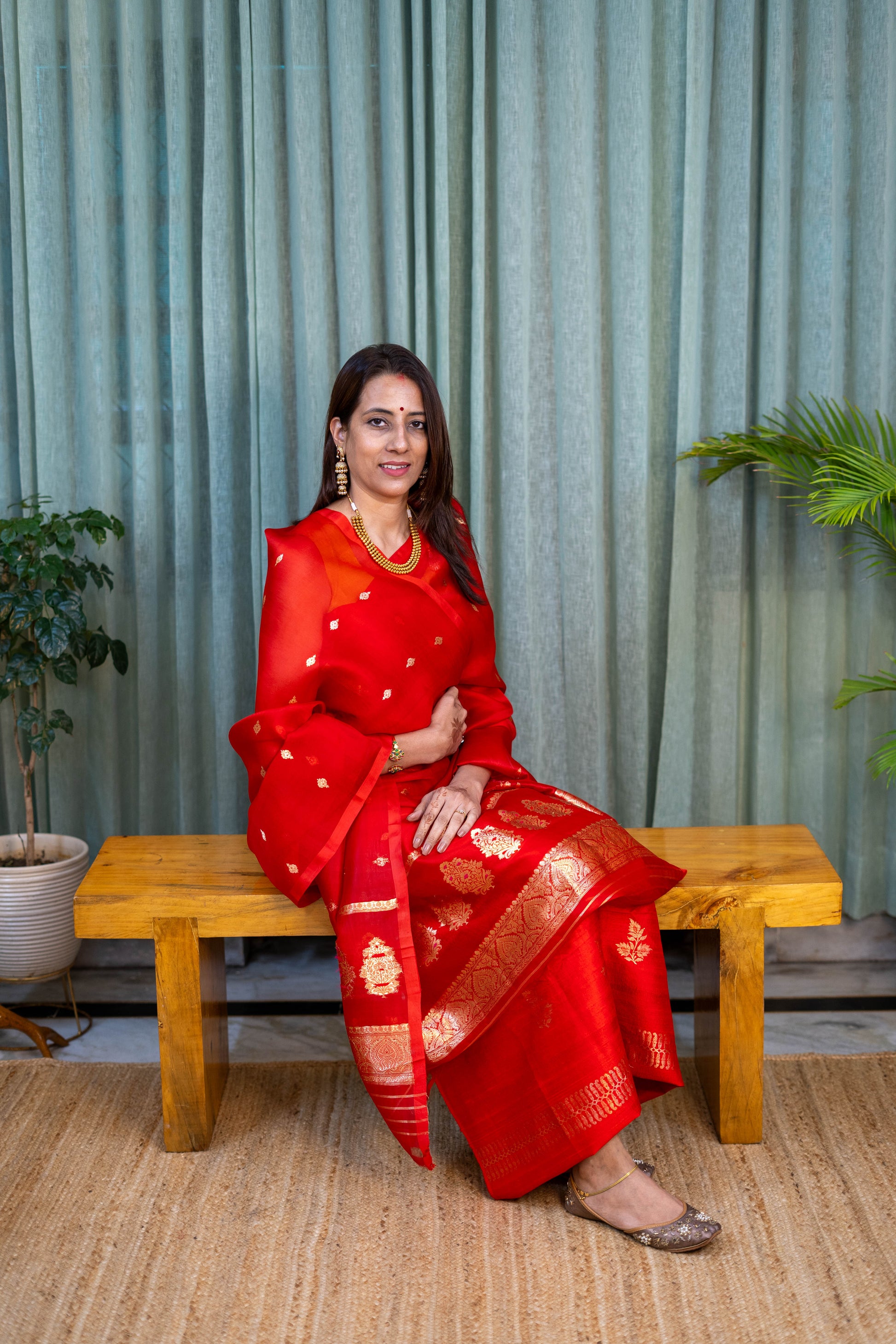 Heritage Pitara Classic Red Raw Silk Suit with Zari Dupatta