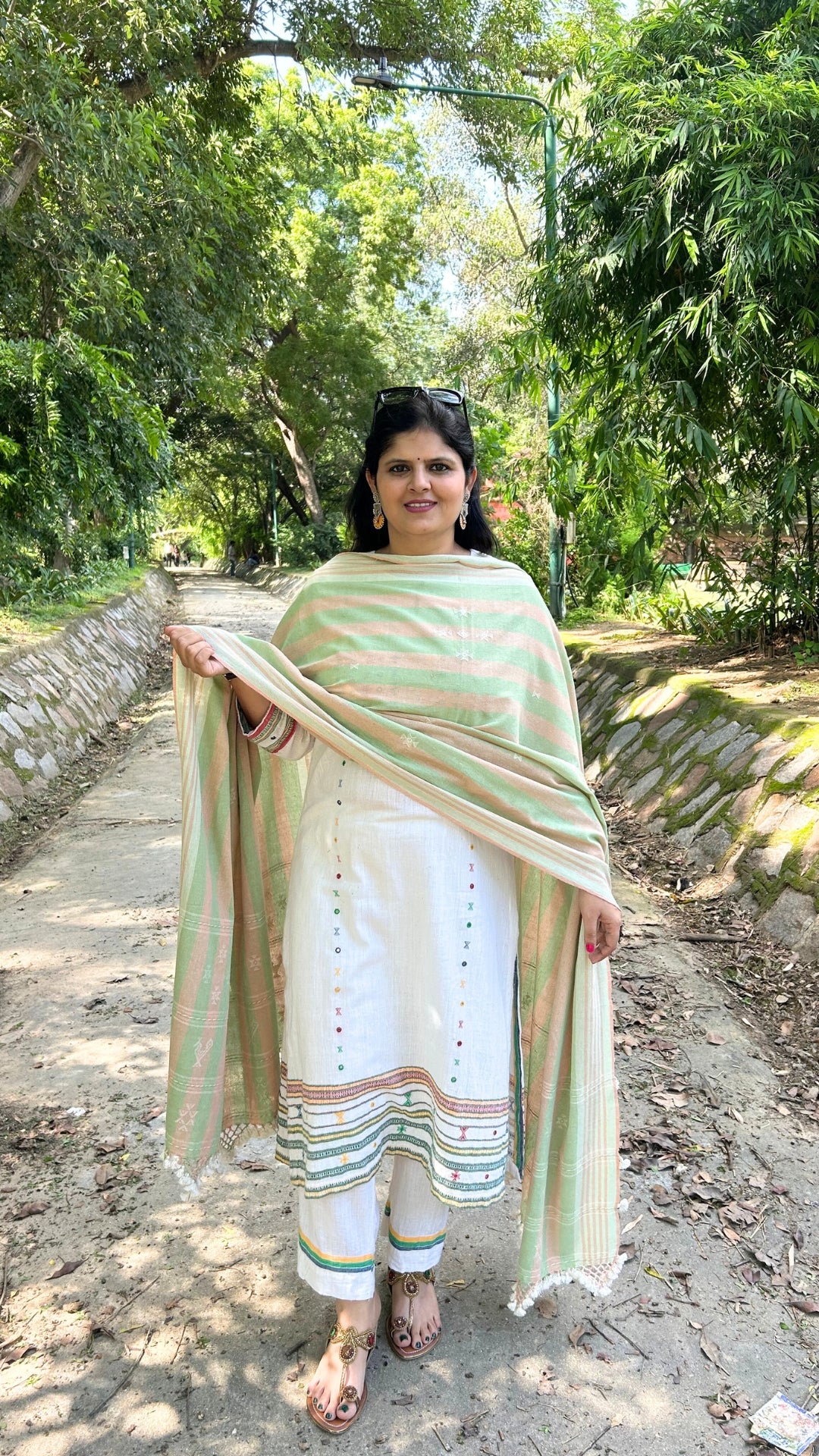Mint Sand Bhujodi Dupatta