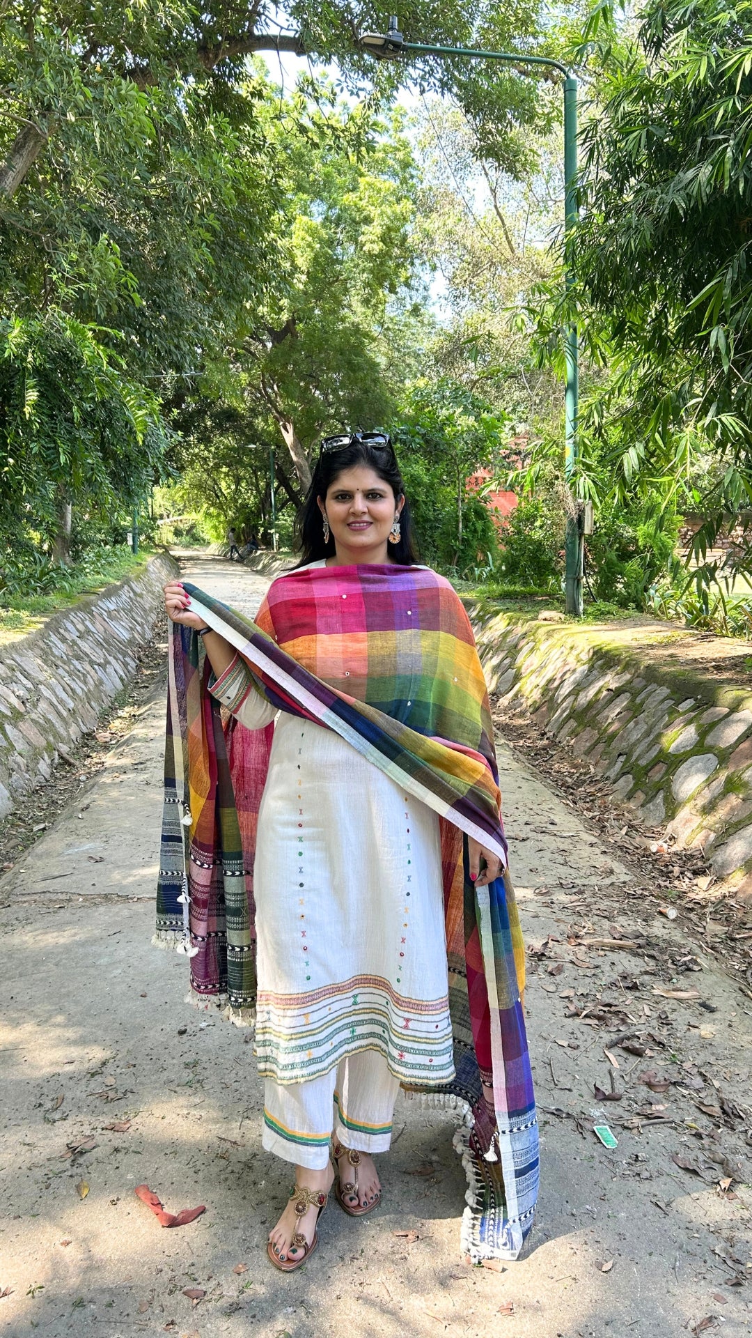 Multicolour Checks Bhujodi Dupatta