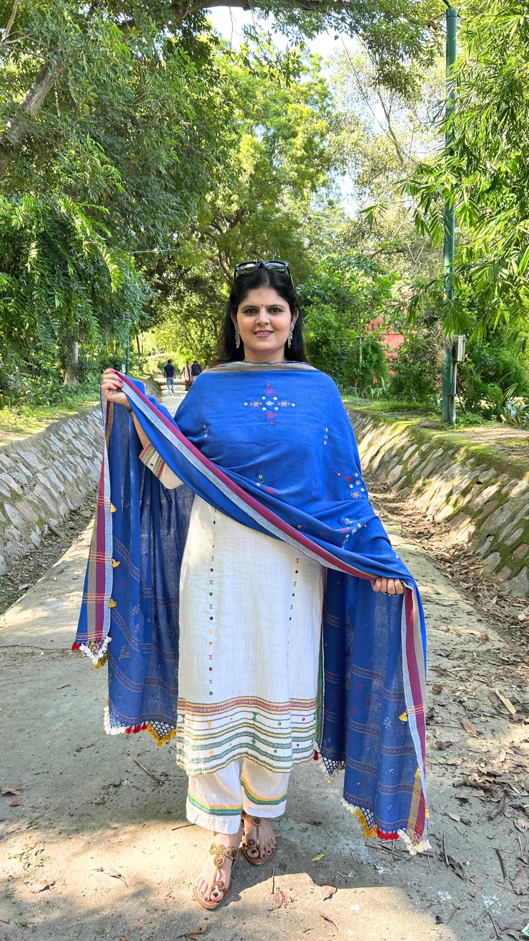 Royal Blue Bhujodi Dupatta