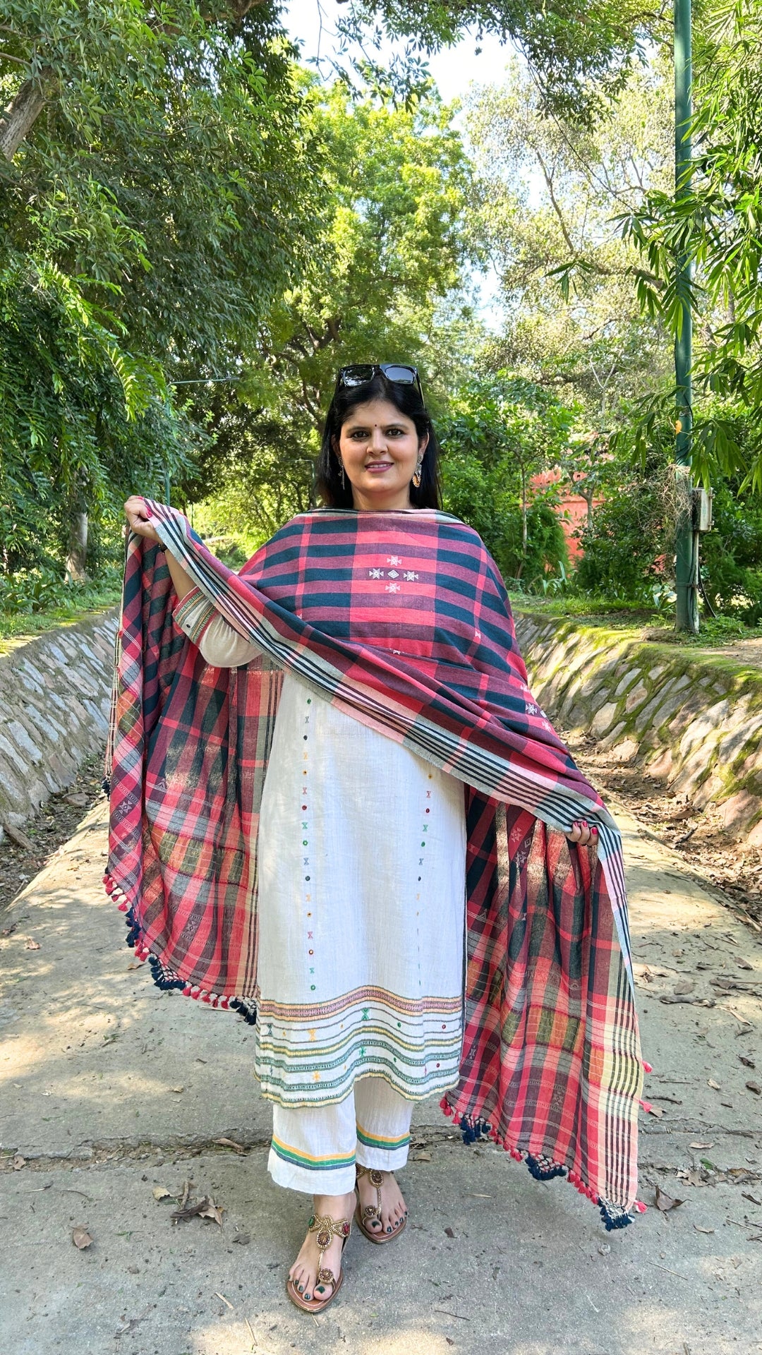 Rust Checks Bhujodi Dupatta